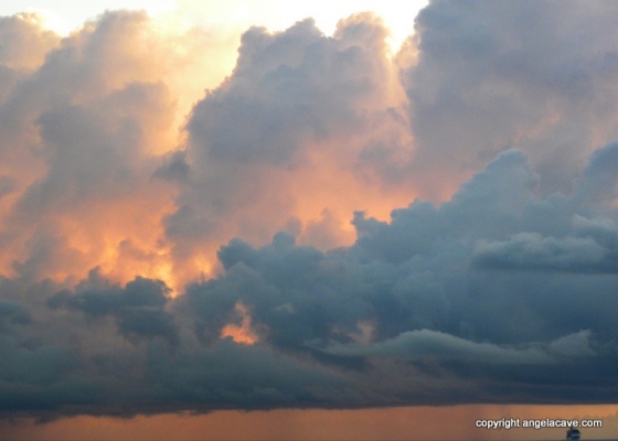 Cruise ship off the Canary islands, storm coming