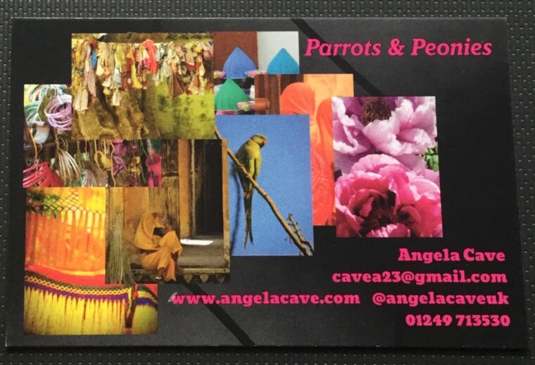 parrots and peonies business card